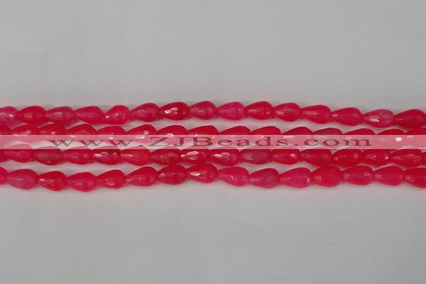 CCN3777 15.5 inches 8*12mm faceted teardrop candy jade beads