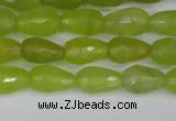 CCN3781 15.5 inches 8*12mm faceted teardrop candy jade beads