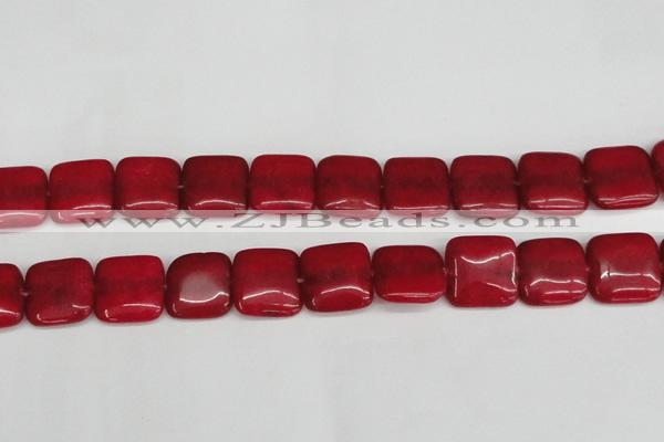 CCN3804 15.5 inches 20*20mm square candy jade beads wholesale