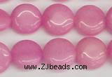 CCN3818 15.5 inches 14mm flat round candy jade beads wholesale