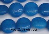 CCN3825 15.5 inches 14mm flat round candy jade beads wholesale