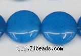 CCN3832 15.5 inches 20mm flat round candy jade beads wholesale