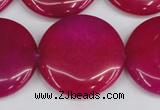 CCN3842 15.5 inches 30mm flat round candy jade beads wholesale