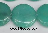 CCN3844 15.5 inches 30mm flat round candy jade beads wholesale