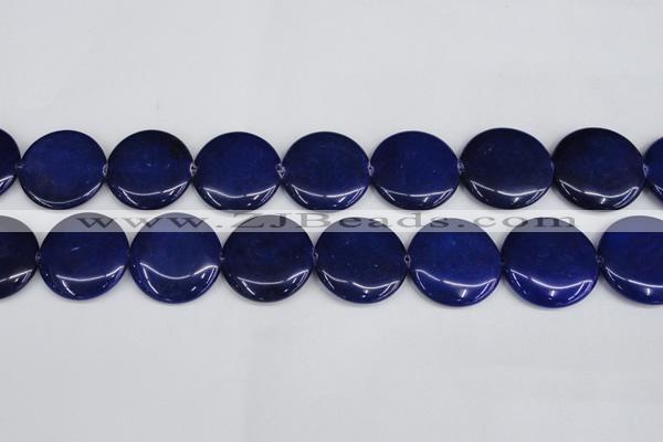 CCN3847 15.5 inches 30mm flat round candy jade beads wholesale