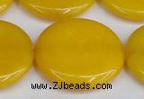 CCN3850 15.5 inches 35mm flat round candy jade beads wholesale