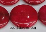 CCN3853 15.5 inches 35mm flat round candy jade beads wholesale