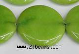 CCN3856 15.5 inches 35mm flat round candy jade beads wholesale