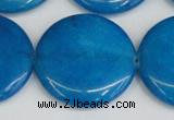 CCN3858 15.5 inches 35mm flat round candy jade beads wholesale