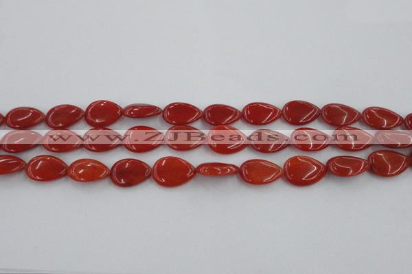 CCN3863 15.5 inches 13*18mm flat teardrop candy jade beads