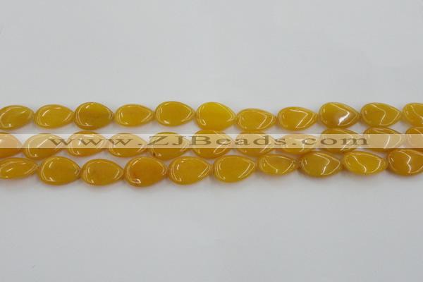 CCN3867 15.5 inches 13*18mm flat teardrop candy jade beads