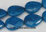 CCN387 15.5 inches 15*20mm faceted flat teardrop candy jade beads