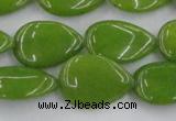 CCN3883 15.5 inches 15*20mm flat teardrop candy jade beads