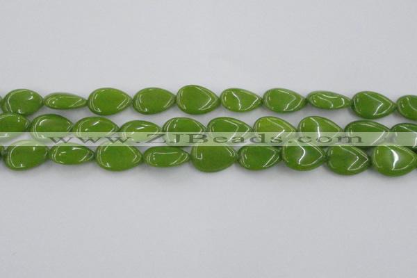 CCN3883 15.5 inches 15*20mm flat teardrop candy jade beads