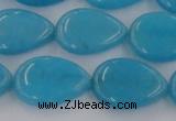 CCN3886 15.5 inches 15*20mm flat teardrop candy jade beads