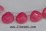 CCN3914 Top-drilled 13*13mm briolette candy jade beads wholesale