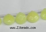 CCN3917 Top-drilled 13*13mm briolette candy jade beads wholesale