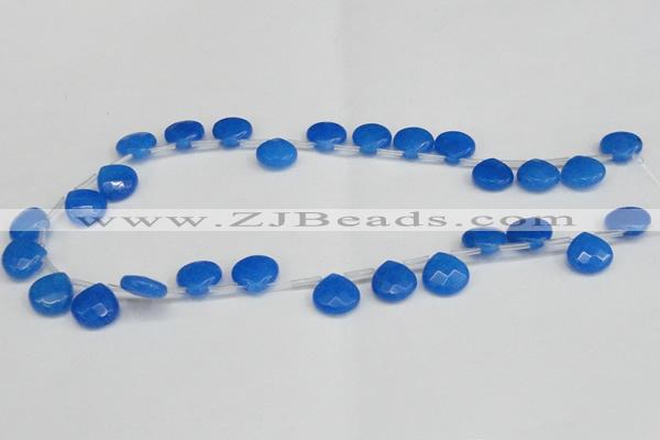 CCN3920 Top-drilled 13*13mm briolette candy jade beads wholesale