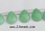 CCN3935 Top-drilled 12*15mm briolette candy jade beads wholesale