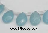 CCN3937 Top-drilled 12*15mm briolette candy jade beads wholesale