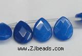 CCN3939 Top-drilled 12*15mm briolette candy jade beads wholesale
