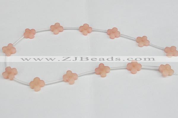 CCN3945 15.5 inches 15mm carved flower candy jade beads wholesale