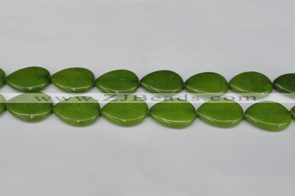 CCN3979 15.5 inches 30*40mm flat teardrop candy jade beads