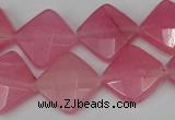 CCN402 15.5 inches 15*15mm faceted diamond candy jade beads