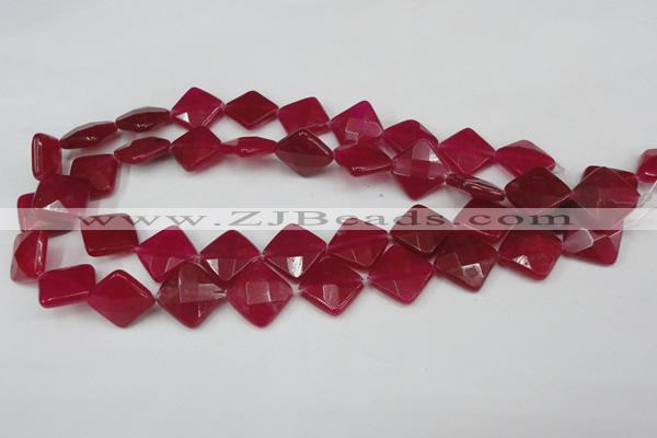 CCN403 15.5 inches 15*15mm faceted diamond candy jade beads