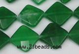 CCN405 15.5 inches 15*15mm faceted diamond candy jade beads