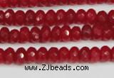 CCN4126 15.5 inches 4*6mm faceted rondelle candy jade beads