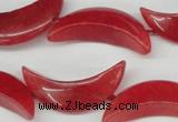 CCN417 15.5 inches 8*30mm curved moon candy jade beads wholesale