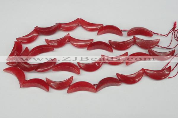 CCN417 15.5 inches 8*30mm curved moon candy jade beads wholesale