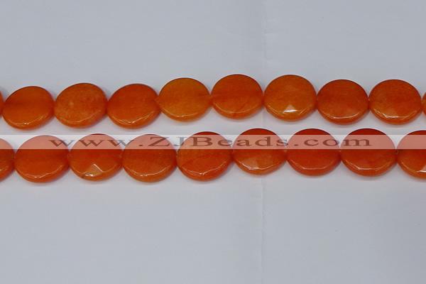CCN4182 15.5 inches 20mm faceted coin candy jade beads wholesale