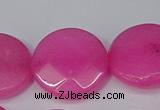 CCN4184 15.5 inches 20mm faceted coin candy jade beads wholesale