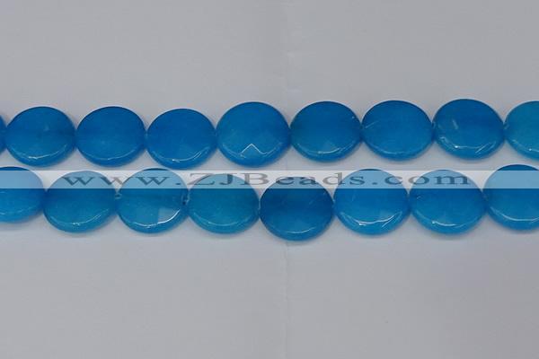 CCN4187 15.5 inches 20mm faceted coin candy jade beads wholesale