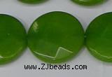 CCN4191 15.5 inches 20mm faceted coin candy jade beads wholesale