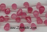 CCN434 15.5 inches Top-drilled 6*9mm teardrop candy jade beads