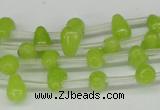 CCN438 15.5 inches Top-drilled 6*9mm teardrop candy jade beads