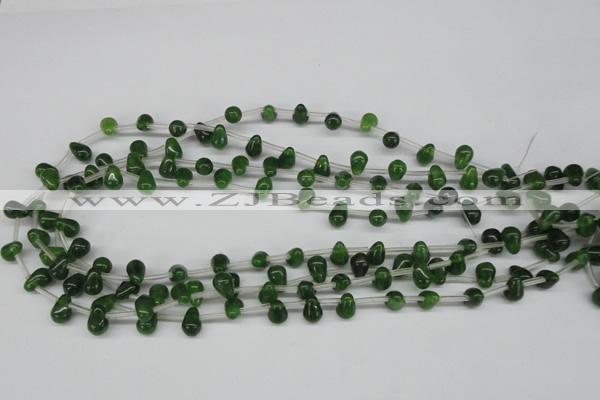 CCN439 15.5 inches Top-drilled 6*9mm teardrop candy jade beads