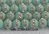 CCN4610 15.5 inches 6mm round candy jade with rhinestone beads