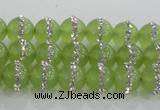 CCN4620 15.5 inches 6mm round candy jade with rhinestone beads