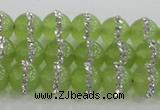 CCN4621 15.5 inches 8mm round candy jade with rhinestone beads