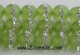 CCN4622 15.5 inches 10mm round candy jade with rhinestone beads