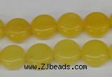 CCN475 15.5 inches 12mm flat round candy jade beads wholesale