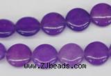 CCN478 15.5 inches 12mm flat round candy jade beads wholesale