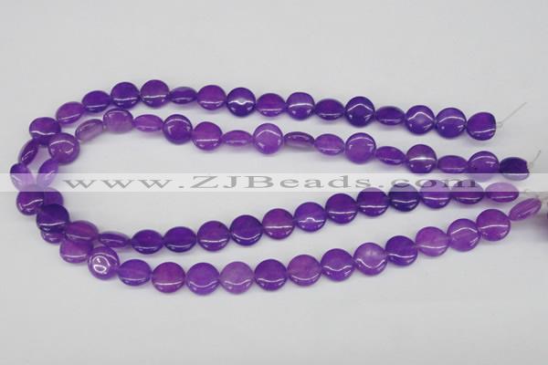 CCN478 15.5 inches 12mm flat round candy jade beads wholesale