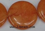 CCN511 15.5 inches 35mm flat round candy jade beads wholesale