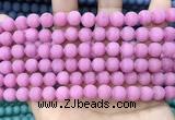 CCN5592 15 inches 8mm round matte candy jade beads Wholesale