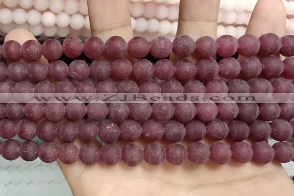 CCN5597 15 inches 8mm round matte candy jade beads Wholesale